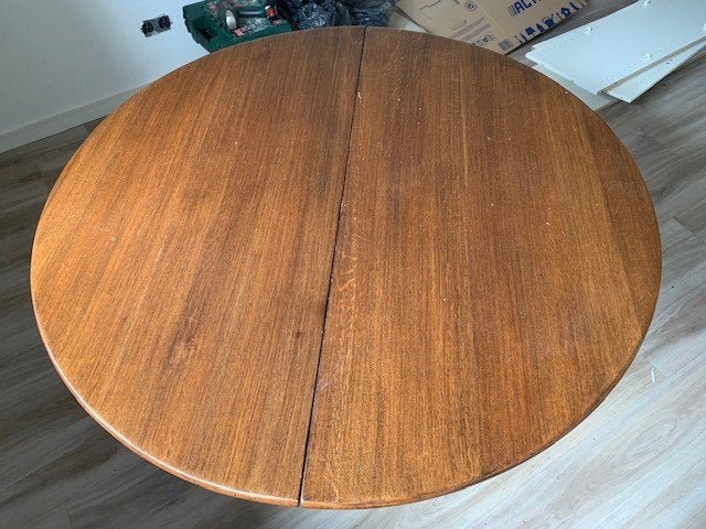 Eettafel rond, Huis en Inrichting, Tafels | Eettafels, Ophalen, Gebruikt, Vier personen, 100 tot 150 cm