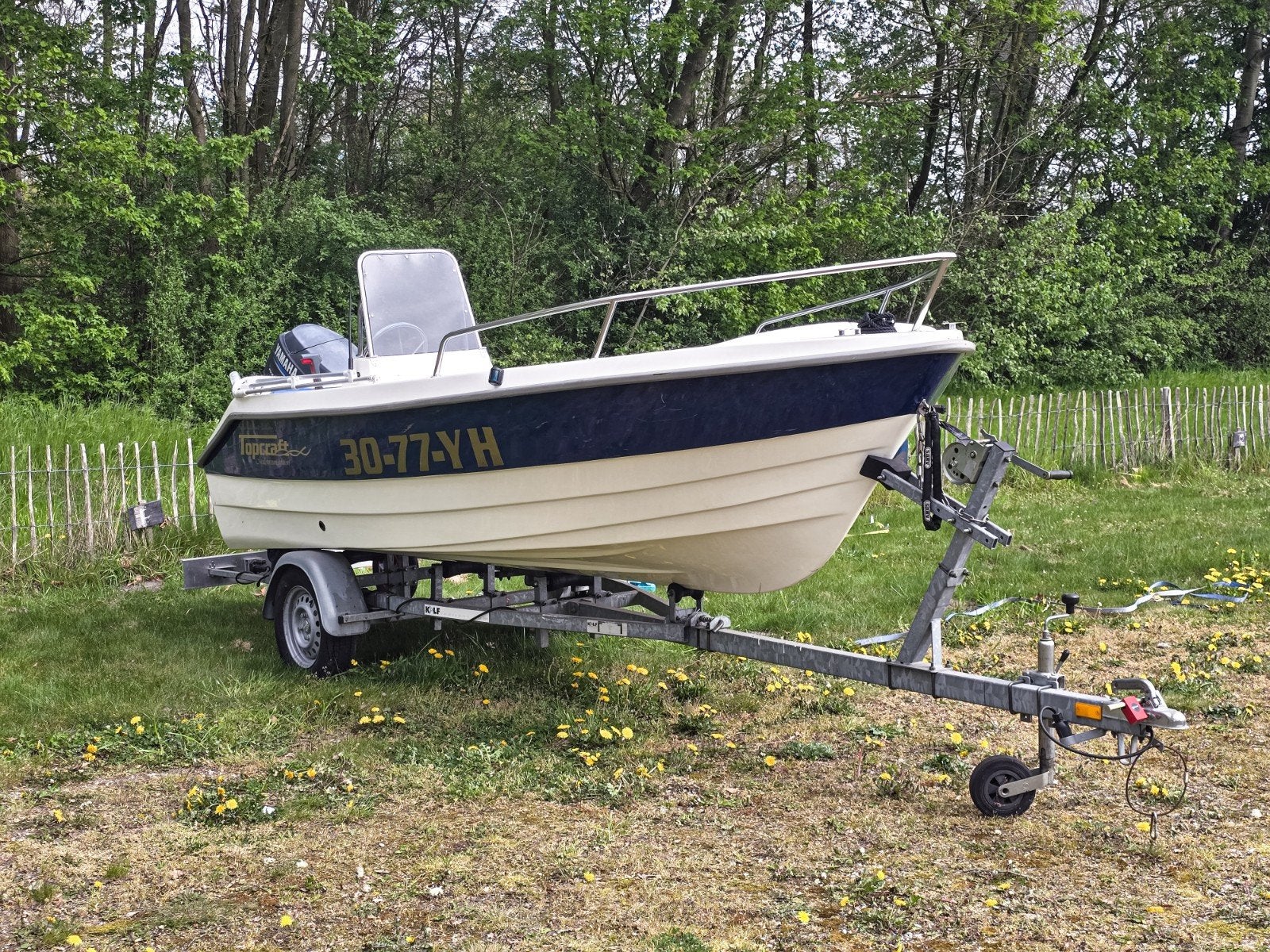 Topcraft boot met Yamaha 30 pk 4 takt motor, Ophalen, 4 m, 30 tot 50 pk, Elektrische start