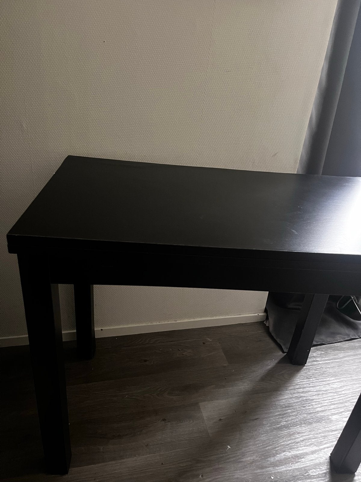 IKEA Bjursta uitschuifbare eettafel, zwart, Huis en Inrichting, Ophalen, Gebruikt, 100 tot 150 cm, 50 tot 100 cm