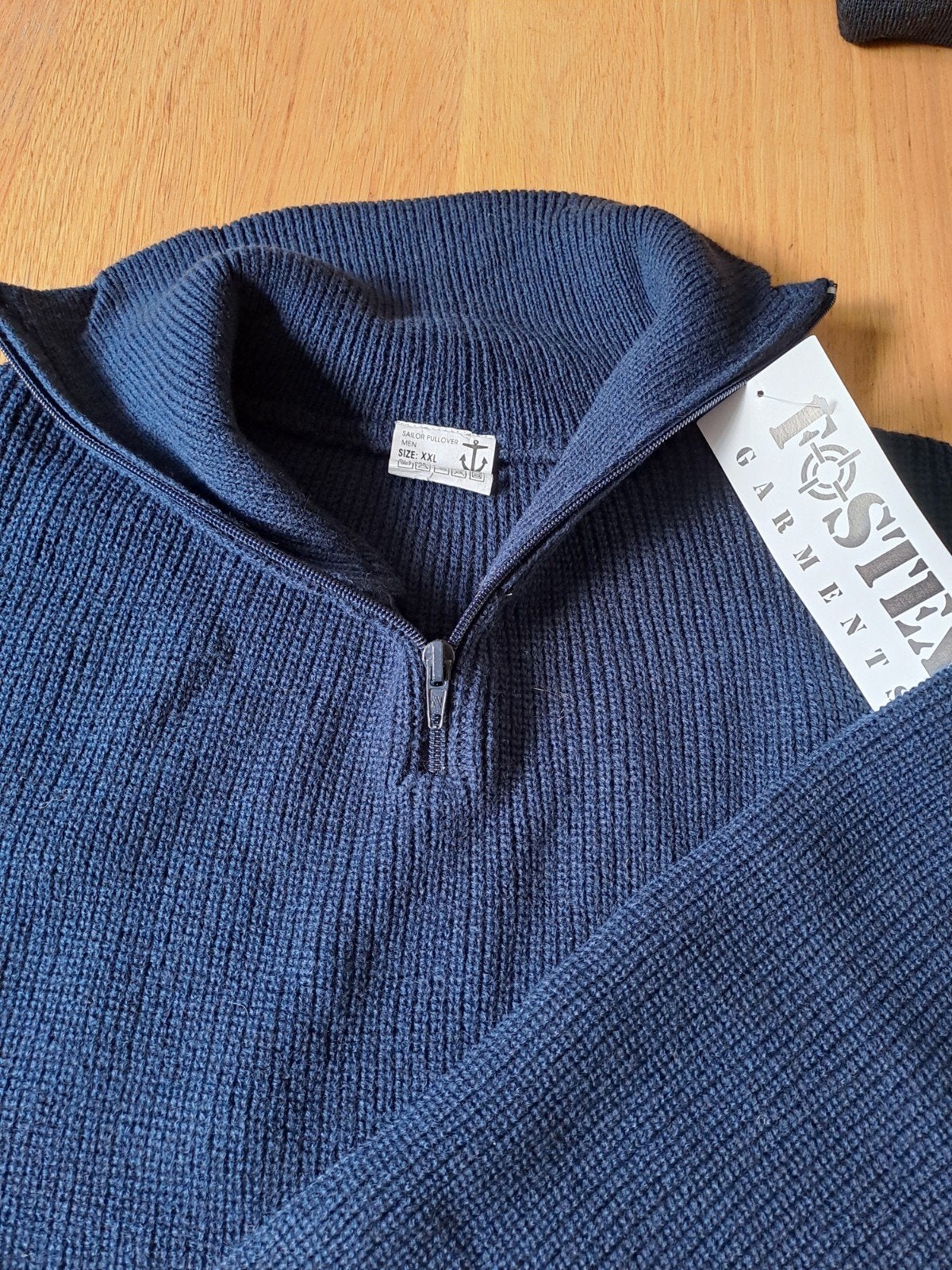 Nieuwe marineblauwe Sailor Pullover XXL - 100% wol, FOSTE Garments, FOSTE, Blauw, Onbekend