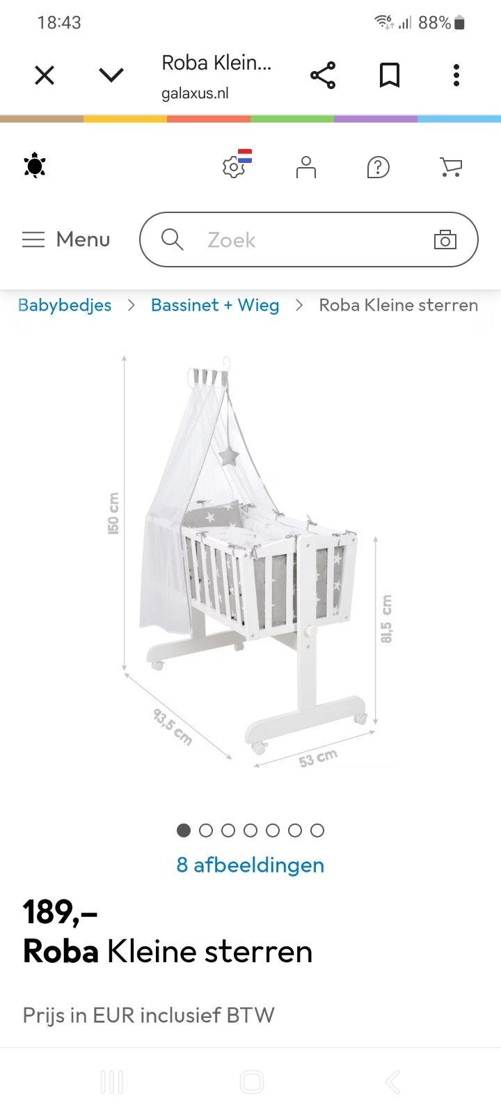 babywieg. is echt nieuw, Kinderen en Baby's, Ophalen of Verzenden, Nieuw, Jongetje of Meisje