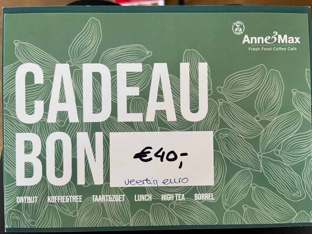 Cadeaubon Anne&Max, Tickets en Kaartjes, Drie personen of meer, Cadeaubon, Overige typen