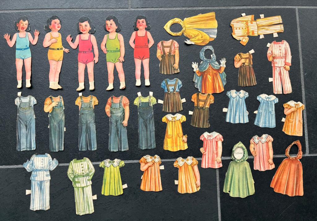 Papieren aankleedpoppen  uit 1938 Dionne vijfling, Ophalen of Verzenden, Gebruikt, Overige typen