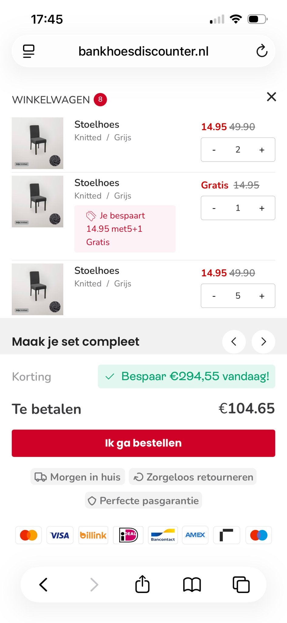 Nieuwe Stoelhoezen - Grijs Gebreid, Huis en Inrichting, Stoelen, Nieuw, Ophalen of Verzenden, Eén, Stof