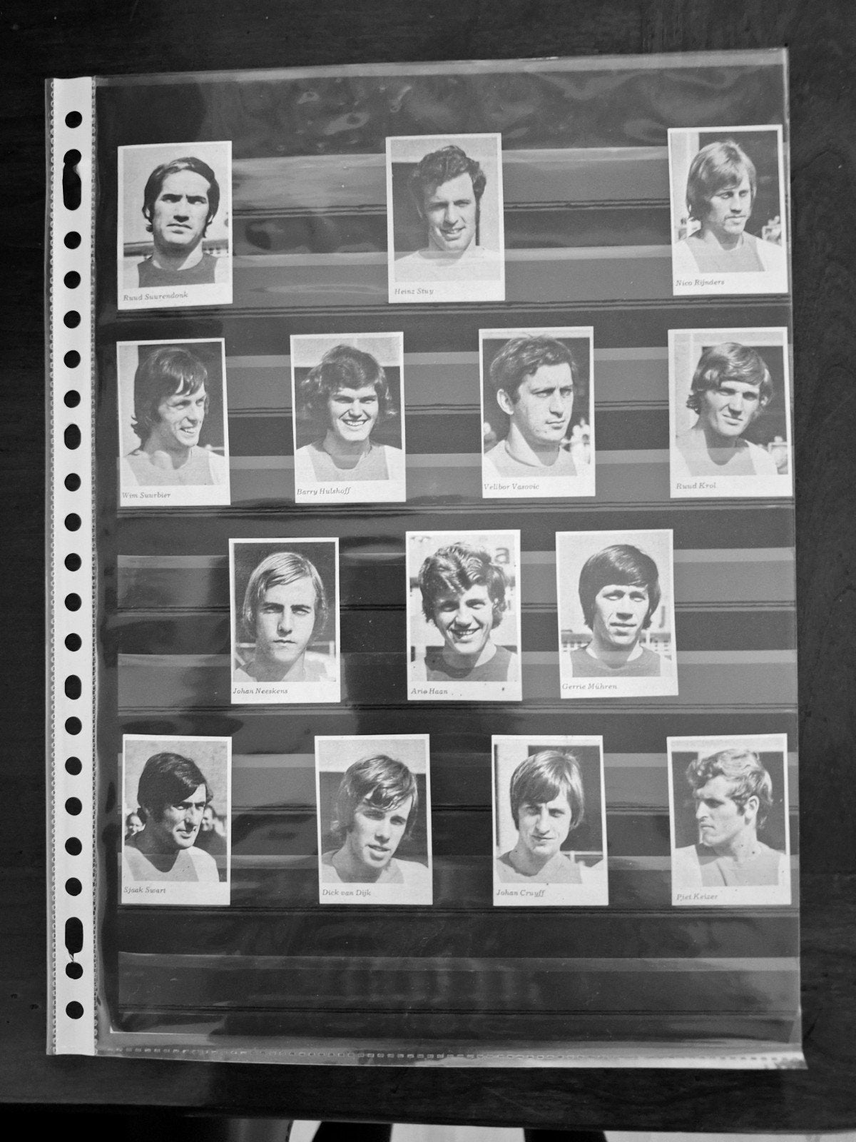 Ajax selectie seizoen 1969-70 met Cruijff, Neeskens, Krol, Verzenden, Zo goed als nieuw, Ajax, Poster, Plaatje of Sticker
