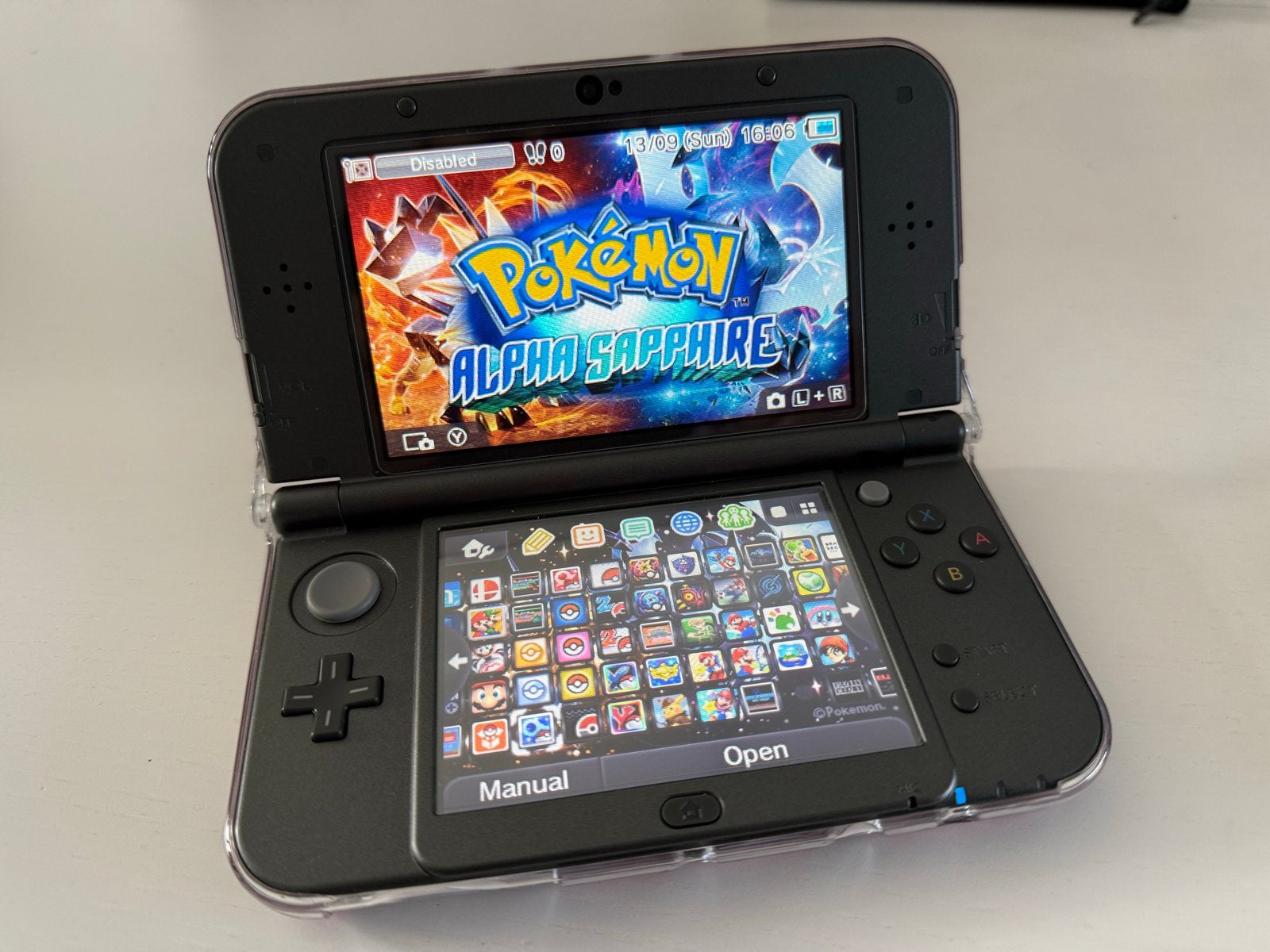 New Nintendo 3DS XL (dubbel IPS, zeldzaam!) + Mario Bros 2, Spelcomputers en Games, Met games, Zwart, 3DS XL, Ophalen of Verzenden