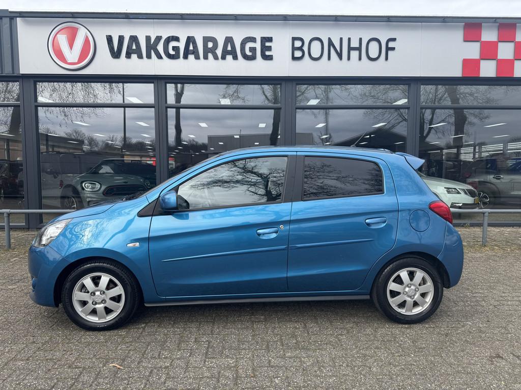 Mitsubishi Space Star 1.0 Bright (bj 2016, automaat), Stof, Gebruikt, Euro 6, Blauw