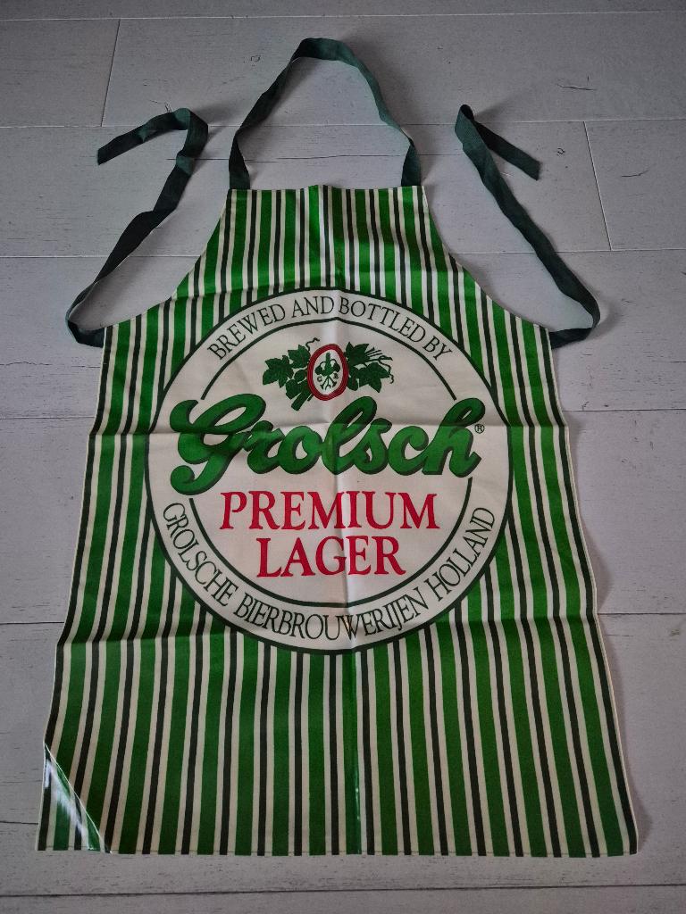 Te koop: plastic Grolsch keukenschort, cadeau vaderdag, Ophalen of Verzenden, Zo goed als nieuw, Overige typen, Grolsch