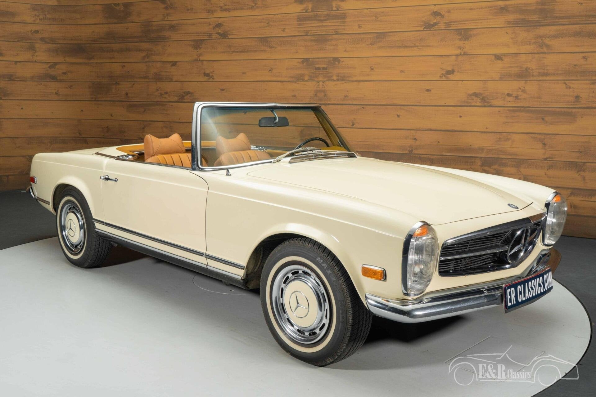 Mercedes 280 SL Cabriolet | 1970, Auto's, Achterwielaandrijving, Cabriolet, Beige, Handgeschakeld