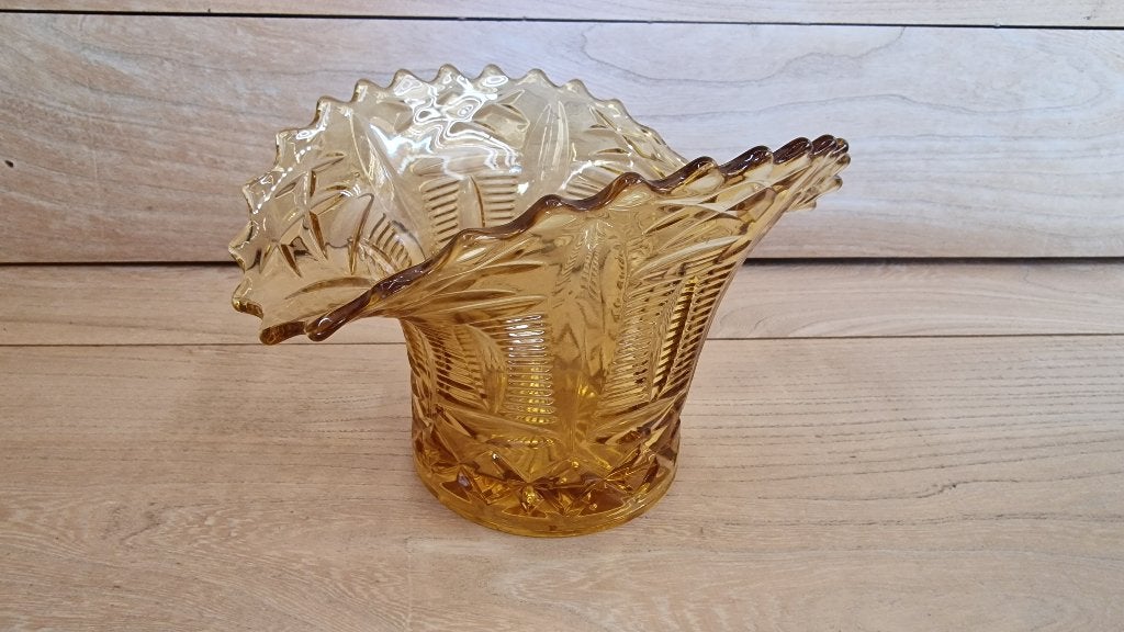 Art Deco Mand (hoed) vaas amberglas, Ophalen