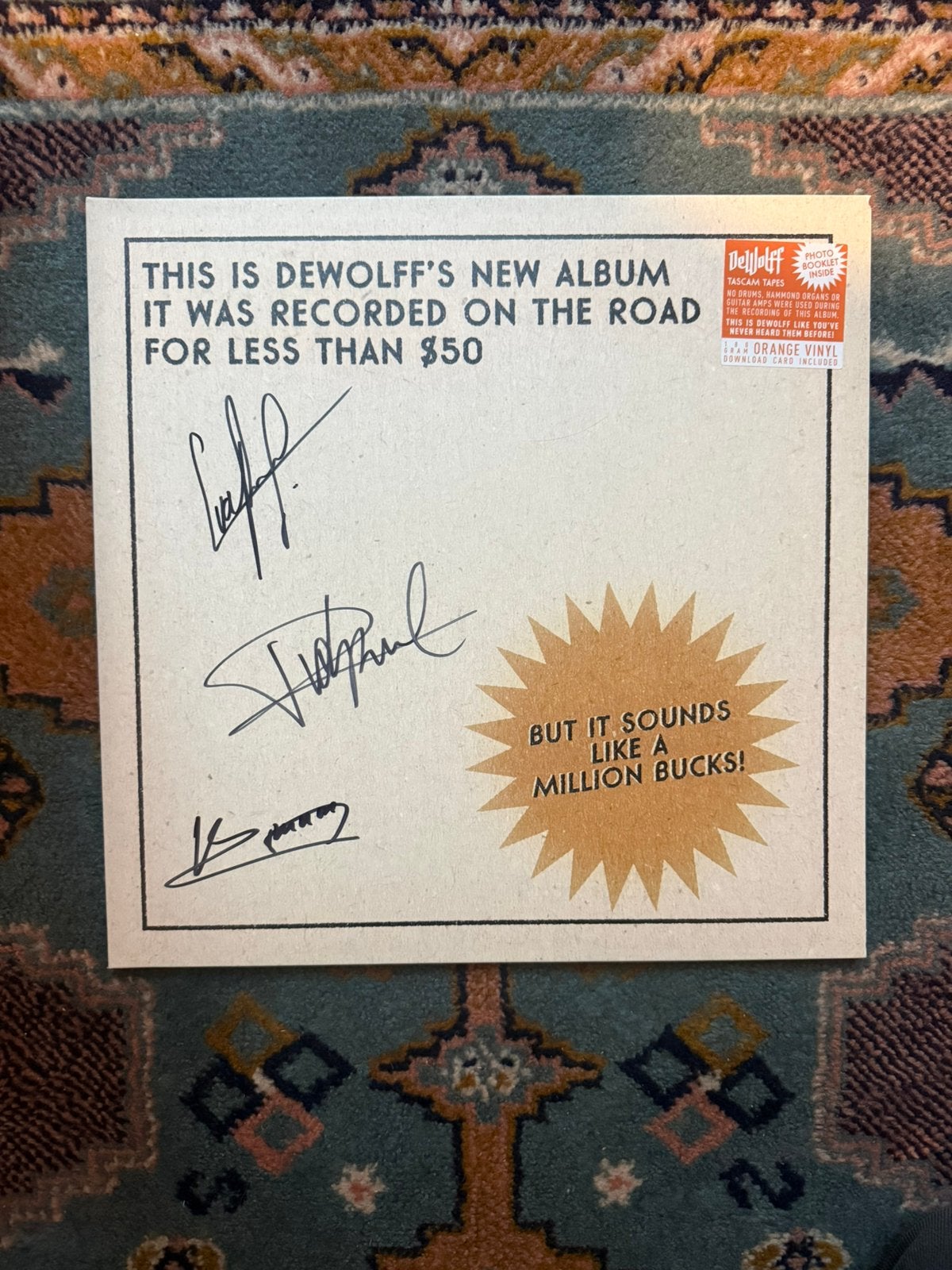 DeWolff - Tascam Tapes - Gesigneerde LP - Orange Vinyl, LP, Ophalen of Verzenden, Zo goed als nieuw, Speciale editie