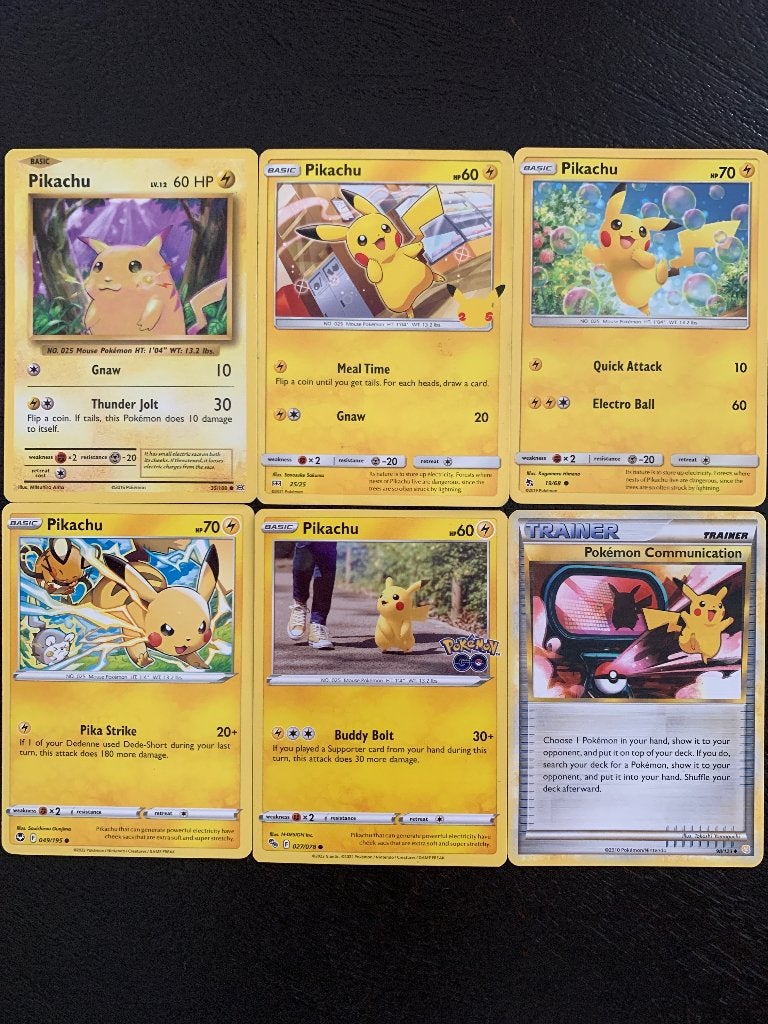 Pikachu's, Ophalen, Gebruikt, Meerdere kaarten, Foil