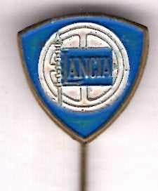 Lancia lichtblauw op koper auto speldje ( B_202), Ophalen of Verzenden, Zo goed als nieuw, Transport, Speldje of Pin