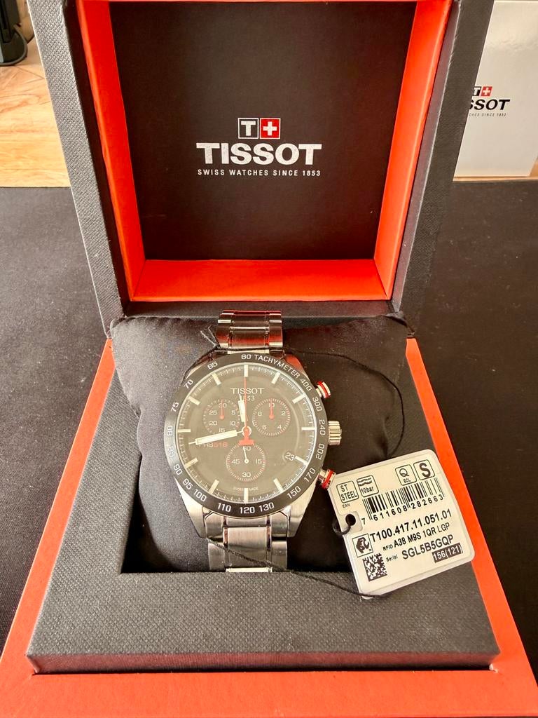 Nieuw Tissot PRS 516 Chrono Red Limited Edition, Overige merken, Staal, Staal, Polshorloge