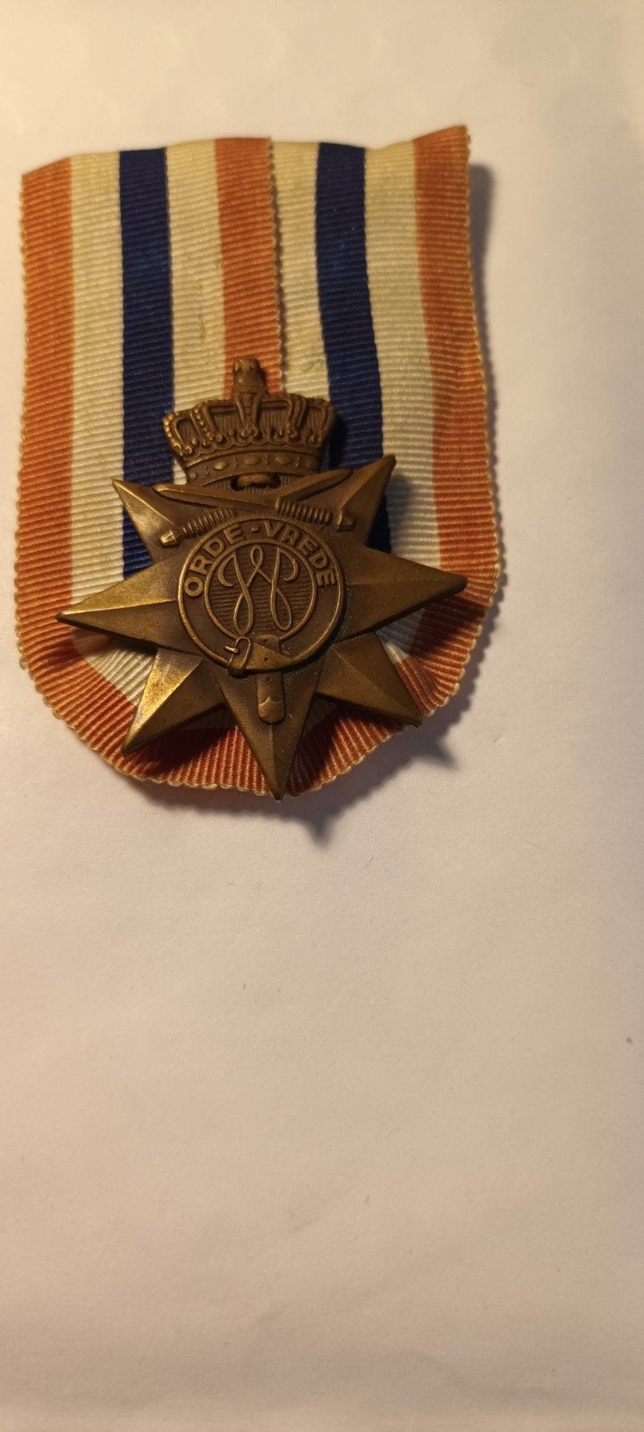 Bronzen Ster Medaille met Kroon en Oranje-Blauw Lint, Ophalen of Verzenden