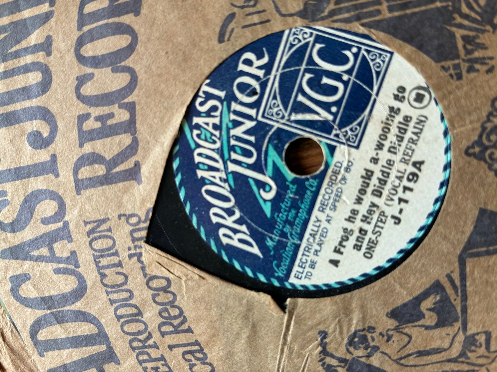 Vintage Broadcast Junior Record - Oude 7 inch vinyl, Gebruikt, 7 inch, Ophalen of Verzenden, EP