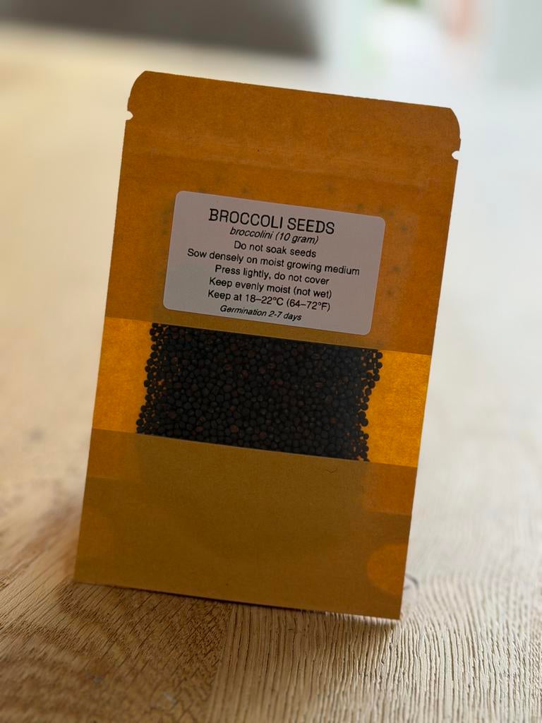 Biologische Broccoli Kiemzaden - 100 gram - Getest, Verzenden, Gehele jaar, Halfschaduw, Zaad