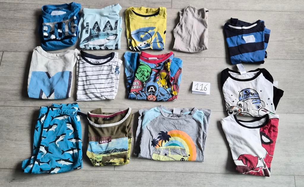 Groot kledingpakket jongens maat 116!!! - diverse shirts, Ophalen of Verzenden, Gebruikt, Jongen, Setje
