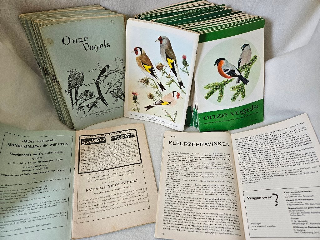 Oude maandbladen "ONZE VOGELS" van de NBVV uit 1955 tm 1967, Gelezen, Diverse auteurs, Ophalen of Verzenden, Vogels