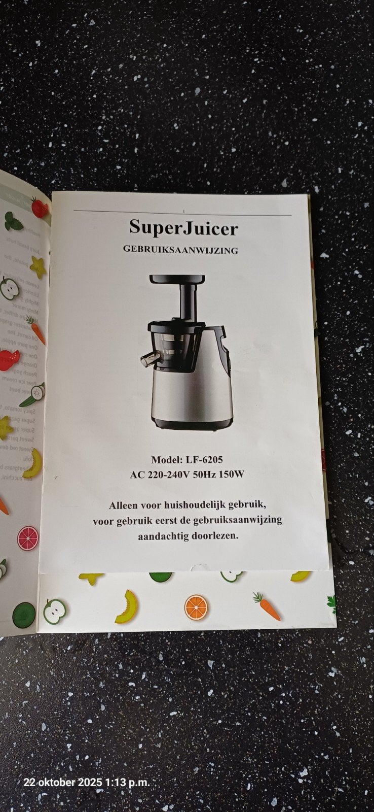 Slowjuicer, Witgoed en Apparatuur, Juicers, Ophalen of Verzenden, Gebruikt, Slowjuicer