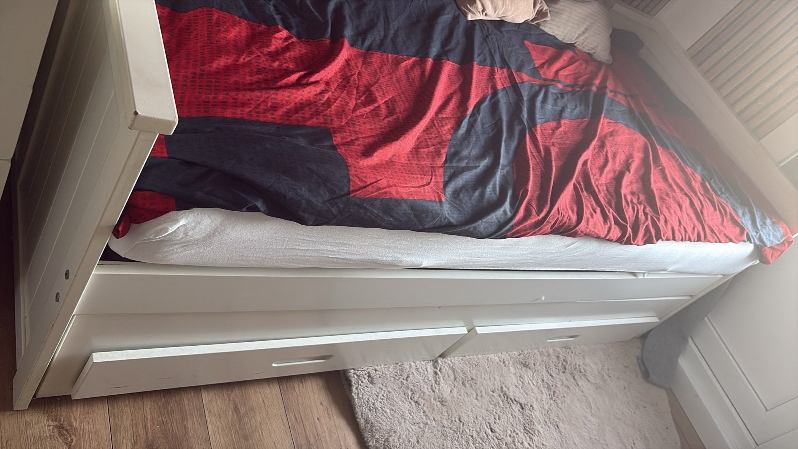 Uitschuifbare Bedbank met 2 Lades - IKEA Hemnes Stijl, Ophalen, Gebruikt, 90 cm, Eenpersoons