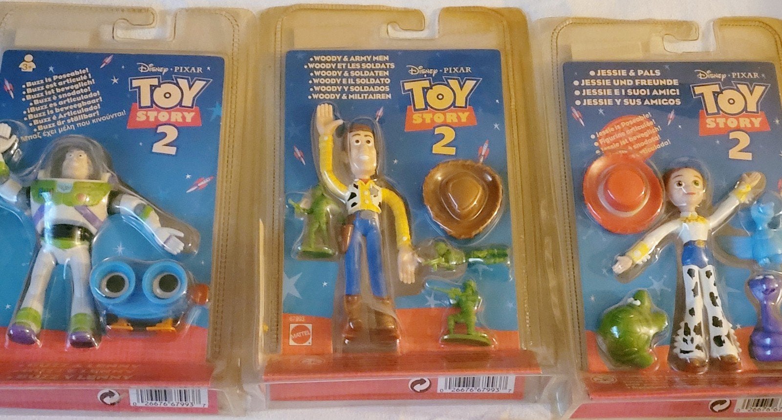 Set 3 vintage Toy Story 2 actiefiguren Mattel 1999 MOC, Verzenden, Overige figuren, Nieuw, Beeldje of Figuurtje