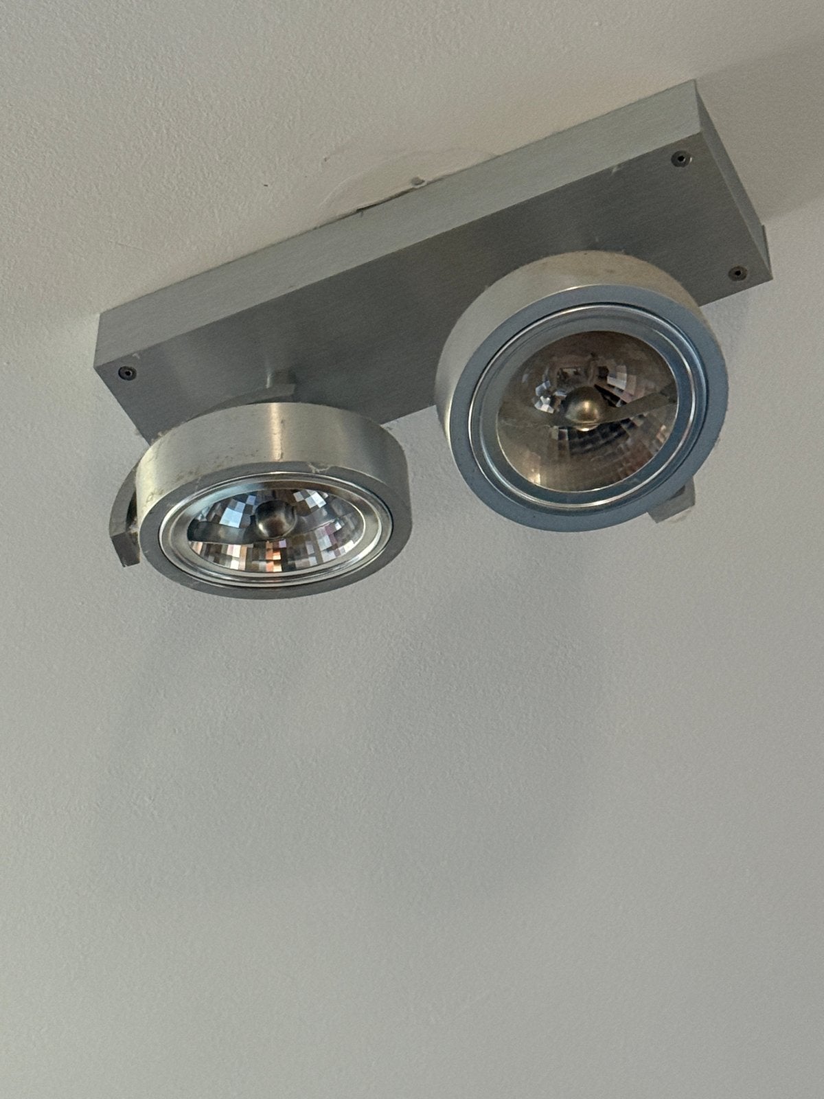 Set van 2 dubbele en 2 enkele spots (halogeen), Huis en Inrichting, Halogeen, Gebruikt, Overige merken, GU5.3