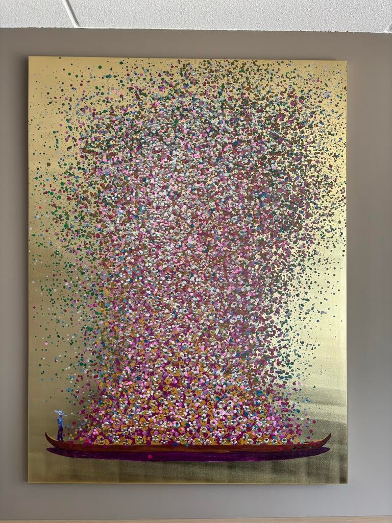 Kare Design Schilderij "Touched Flower Boat Gold Pink" 160x1, Ophalen