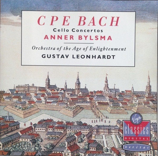 CPE BACH Cello concertos CD BYLSMA LEONHARDT VIRGIN, Cd's en Dvd's, Ophalen of Verzenden, Barok, Zo goed als nieuw, Orkest of Ballet