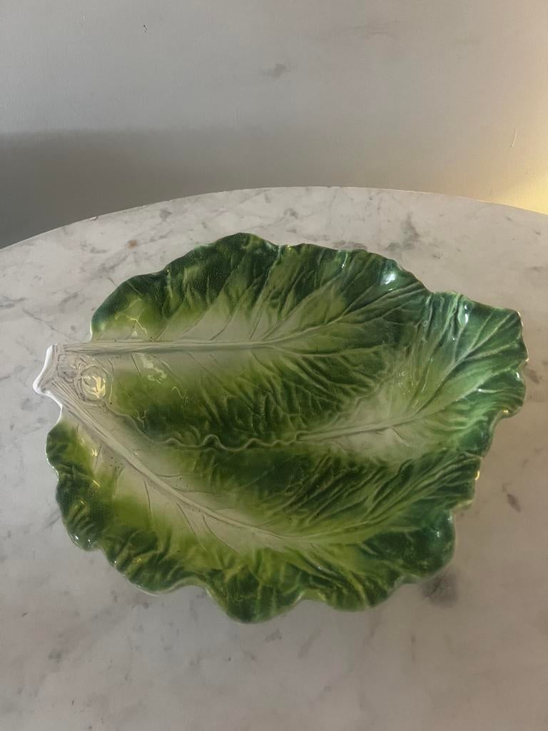 Vintage schaal in de vorm van een koolblad, Ophalen of Verzenden
