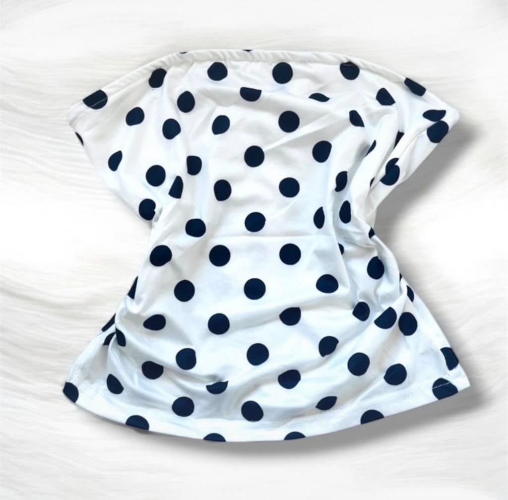 Polka dot tube top maat S, Wit, Ophalen of Verzenden, Gedragen, Maat 36 (S)