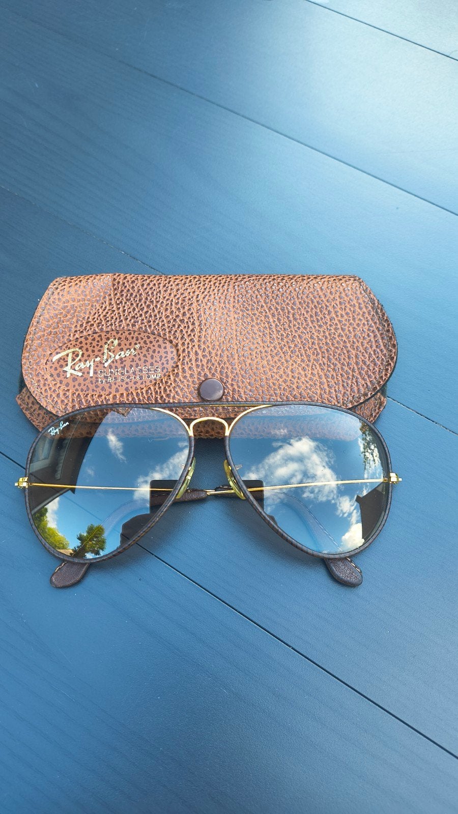 Rayban B&L LEATHERS Aviator Vintage jaren'80 *Nieuwstaat*, Ophalen of Verzenden, Zo goed als nieuw, Groen, Ray-Ban