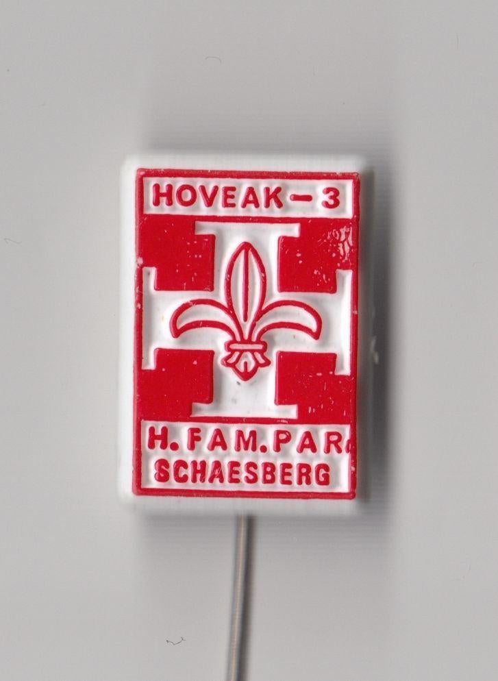 Scouting Hoveak 3 rood Schaesberg speldje, Gebruikt, Niet vindbaar, Niet vindbaar, Speldje of Pin