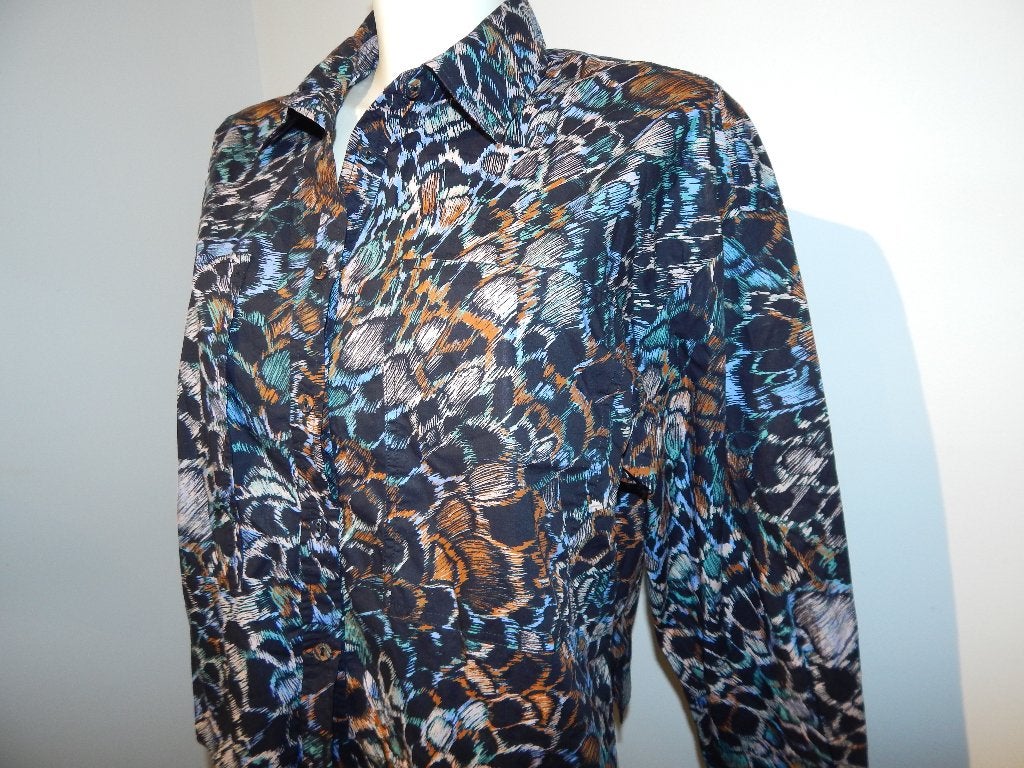 Ulla Johnson trendy blouse in print donkere tinten mt 8/M, Kleding | Dames, Maat 38/40 (M), Meerkleurig, Verzenden, Ulla johnson
