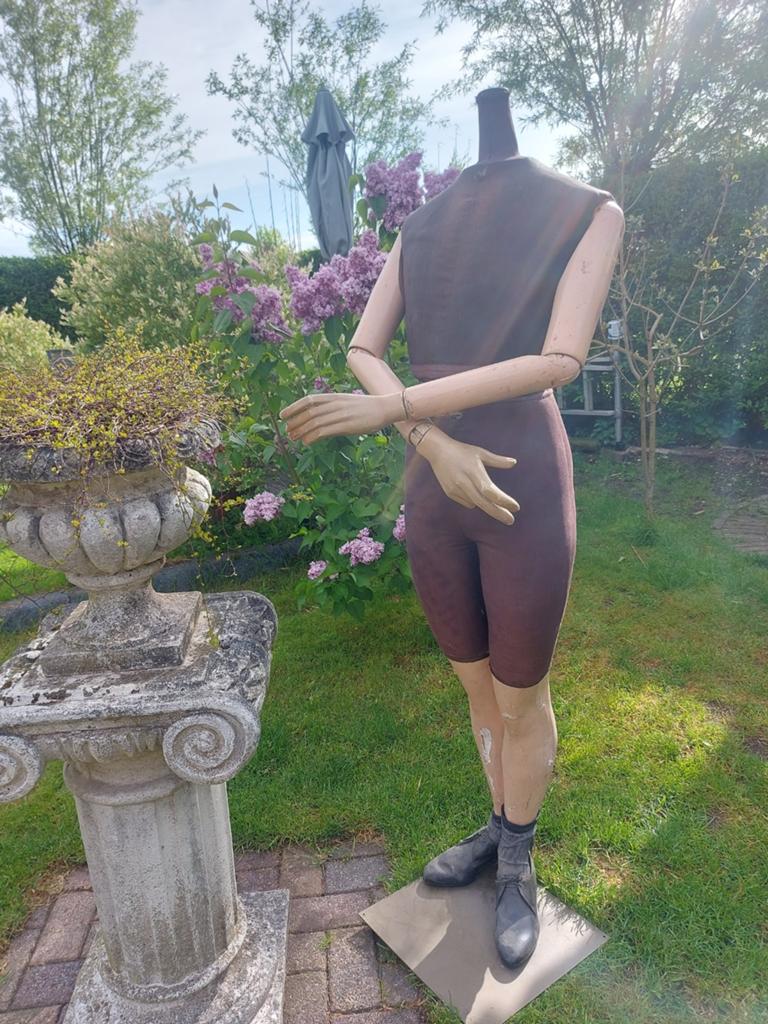 Antieke napoleon paspop houten armen Papier-mache hand/been, Antiek en Kunst, Ophalen