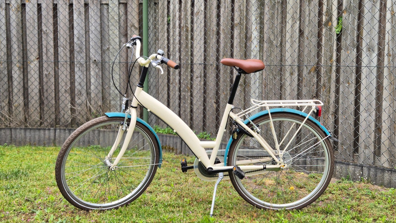 Bike Fun Candyshop Damesfiets - Crème/Blauw, 26 inch, Gebruikt, Velgrem, Versnellingen, Overige merken