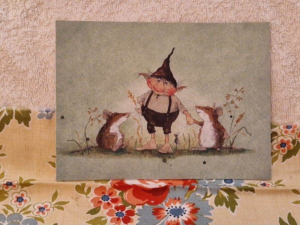 Ansichtkaart. "Groen- Bertie Pom hand in hand/twee muizen"., Ophalen of Verzenden, Nieuw, Papier/karton