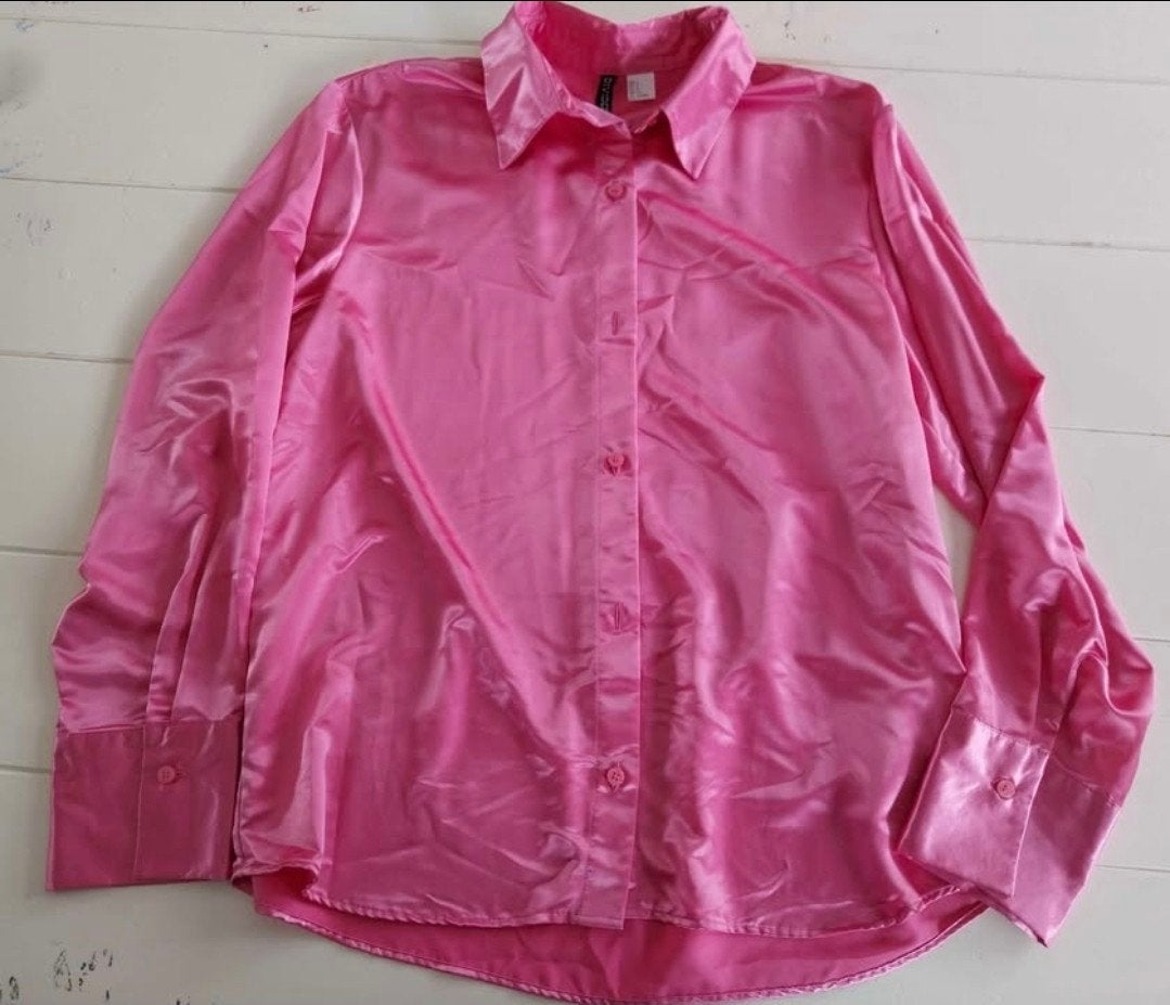 Glanzende Roze Blouse - Divided H&M Maat S, Ophalen of Verzenden, Zo goed als nieuw, Roze