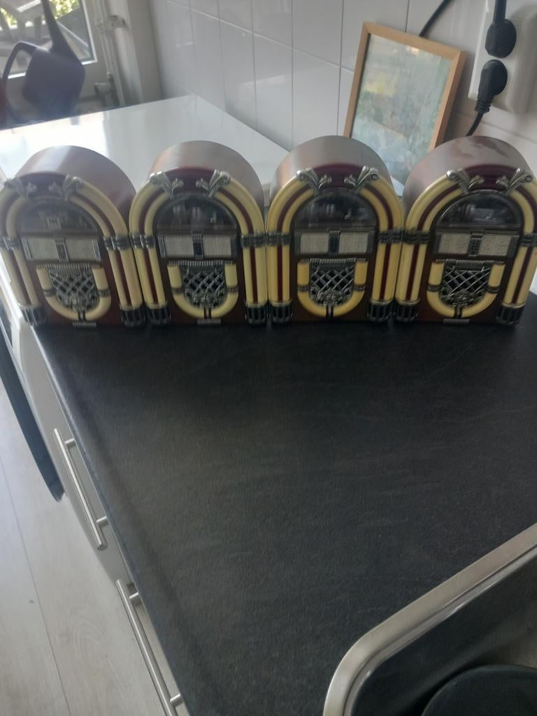 4x jukeboxjes, Verzamelen, Automaten | Jukeboxen, Ophalen of Verzenden, Gebruikt, Overige merken