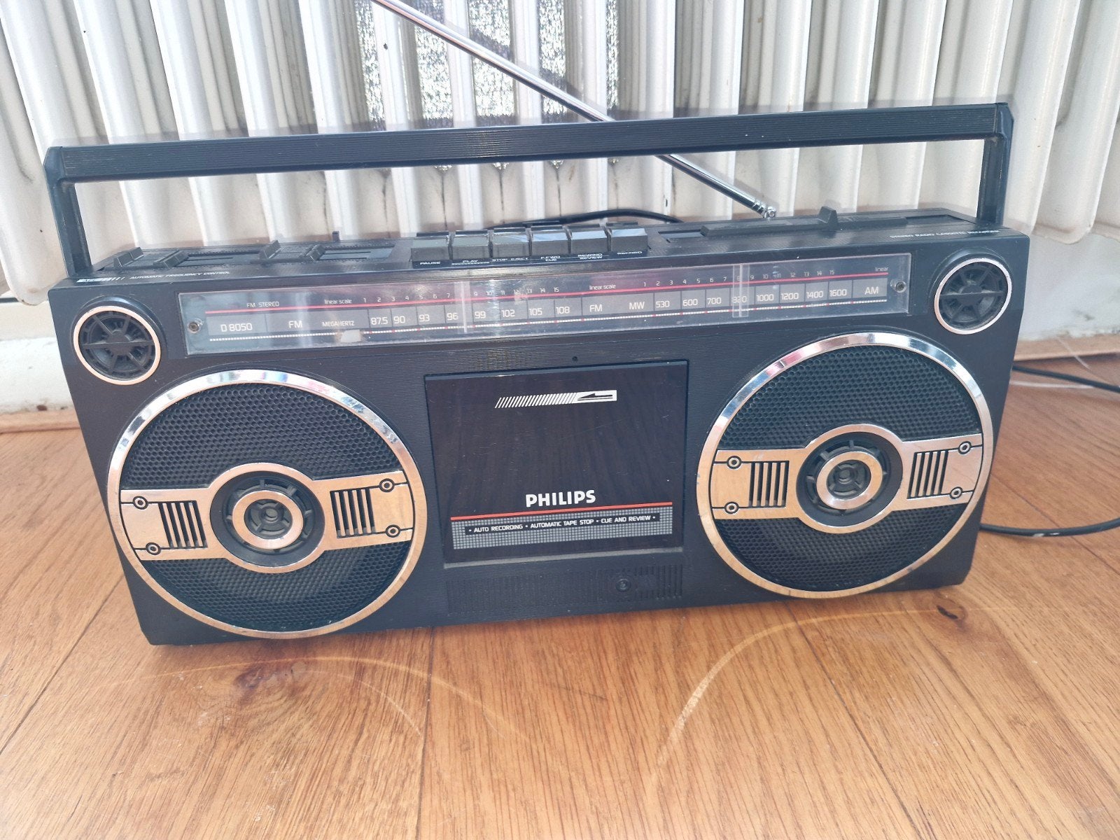 Philips D8050 vintage radio cassette speler met defect, Ophalen of Verzenden, Gebruikt, Radio