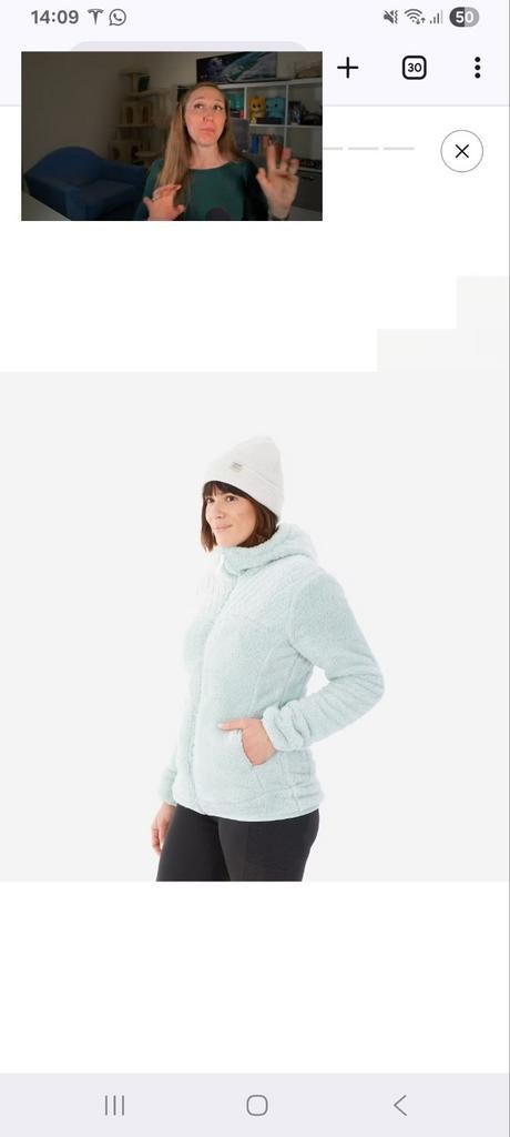 Quechua dames fleece mint groen, Ophalen, Quechua, Maat 36 (S), Gedragen