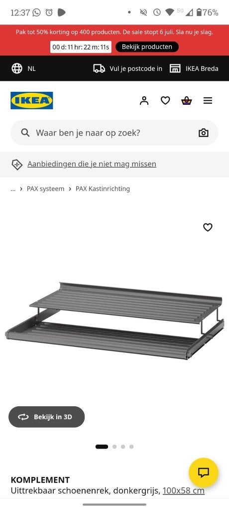 komplement, pax kast onderdelen ikea grijs, Ophalen, Met plank(en), 100 tot 150 cm, Pax kast grijs ikea