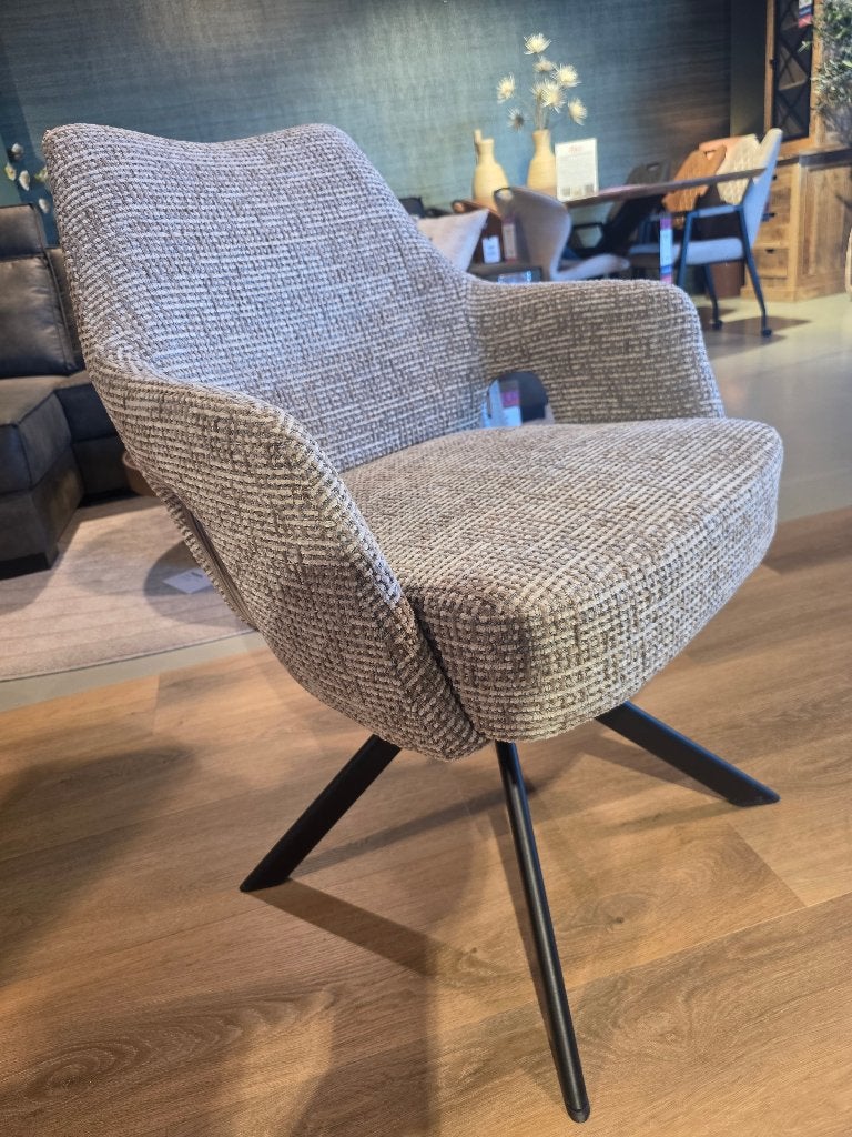 Moderne showroommodel fauteuil - Grijs stof, Ophalen, Zo goed als nieuw, Stof, Eén