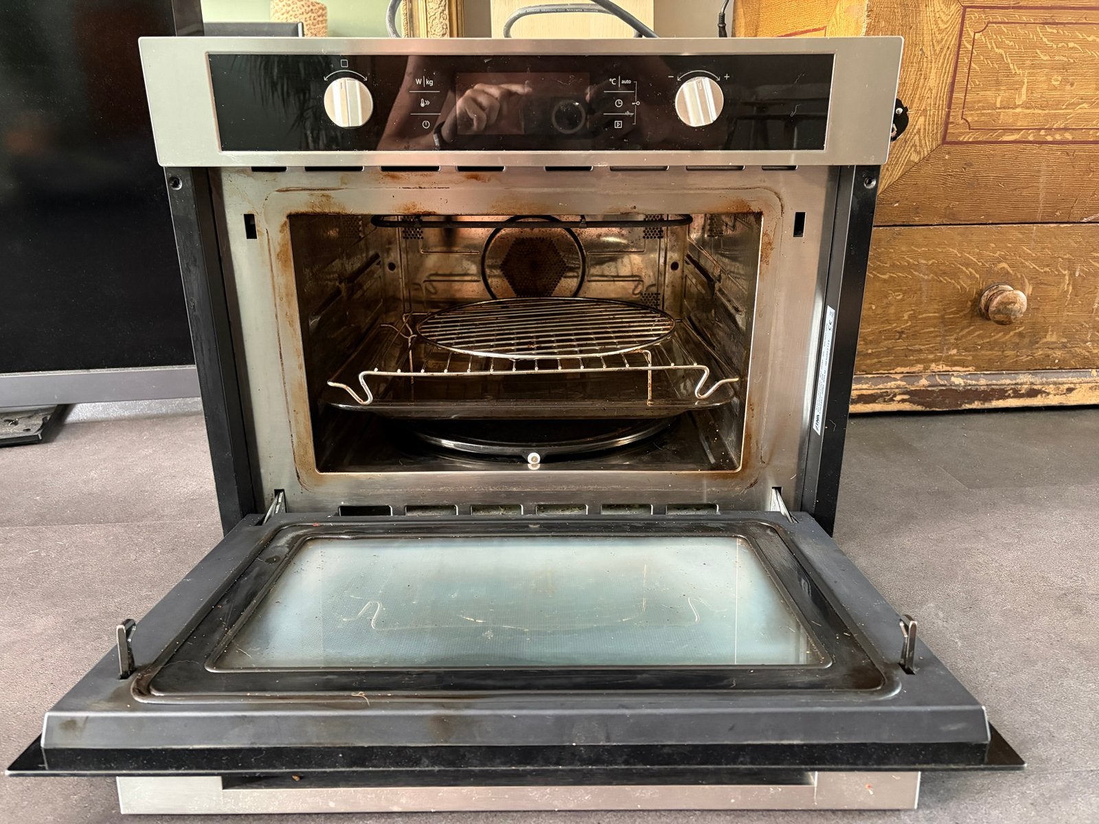 Etna inbouw combi-oven met magnetronfunctie, Ophalen, 45 tot 50 cm, Gebruikt, Hete lucht
