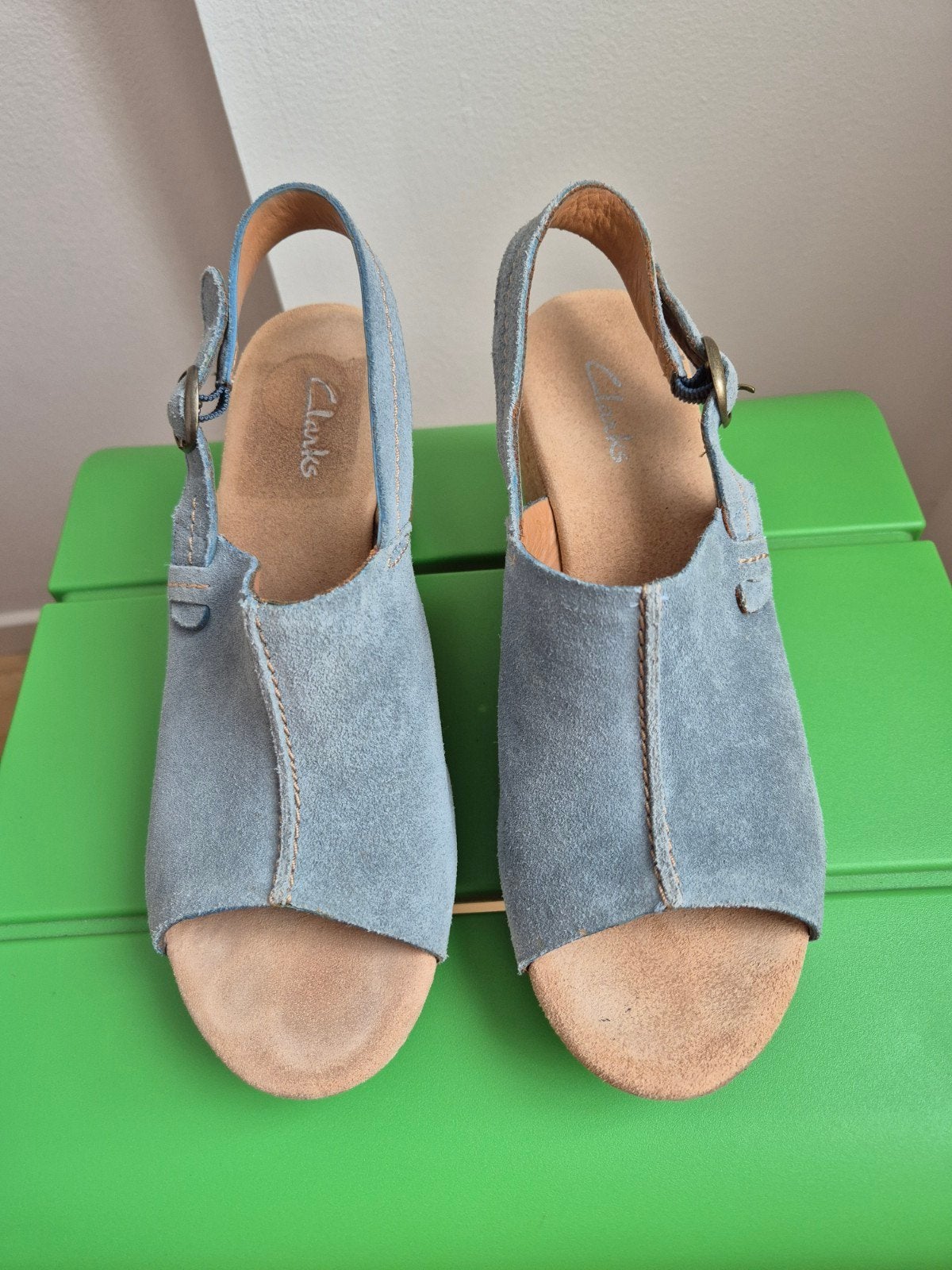 Clarks Patience Ruby suède sleehak schoen maat 38,5/39,dames, Clarks, Ophalen, Gedragen