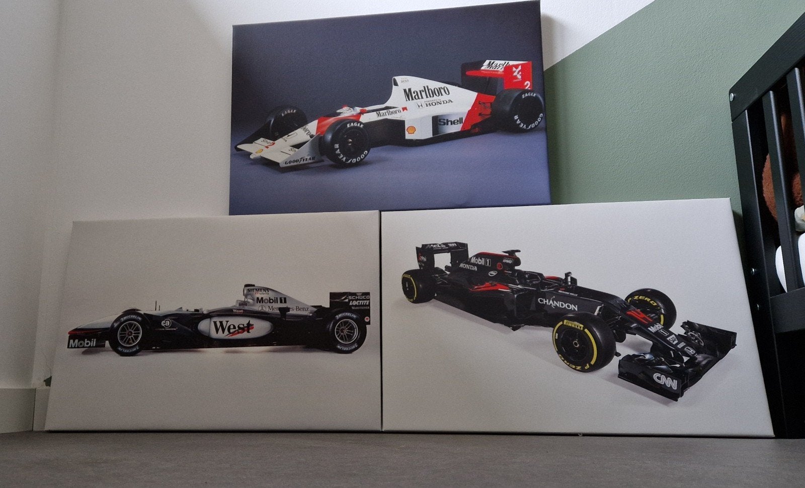 Formule 1 canvas 3 stuks, Ophalen of Verzenden, Minder dan 50 cm, Schilderij
