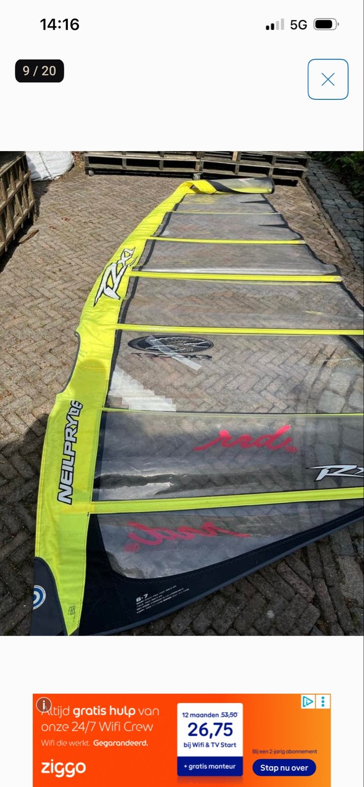 Set windsurfzeilen Neilpryde Gaastra Mistral, Watersport en Boten, Windsurfen, Gebruikt, Complete set, Overige merken, Met zeil(en)