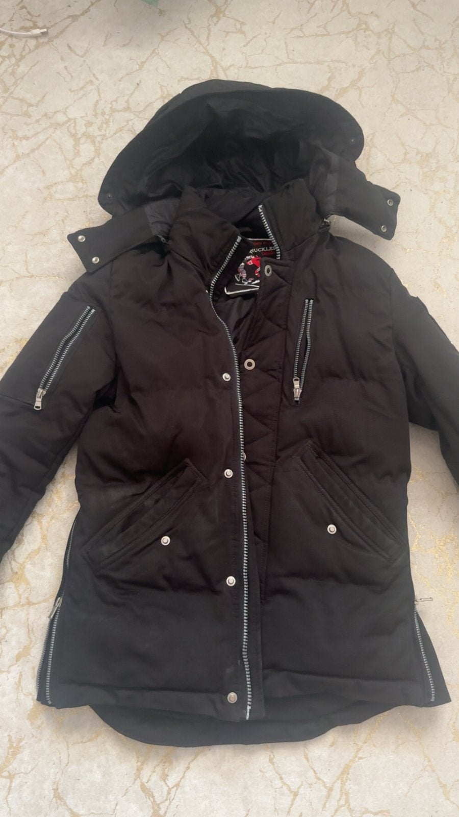 Moose Knuckles jas maat S, Kleding | Dames, Jassen | Winter, Ophalen, Zo goed als nieuw, Maat 36 (S), Zwart