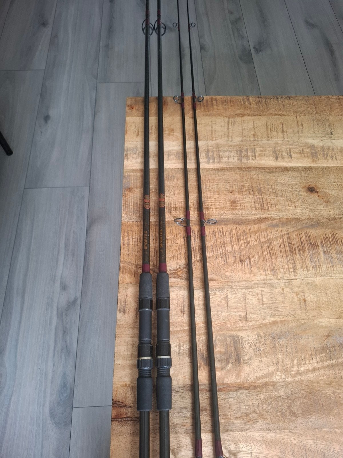 2x afstandhengel sportex 12ft 3lbs wout van leeuwen hengel, Ophalen, Gebruikt, Werphengel