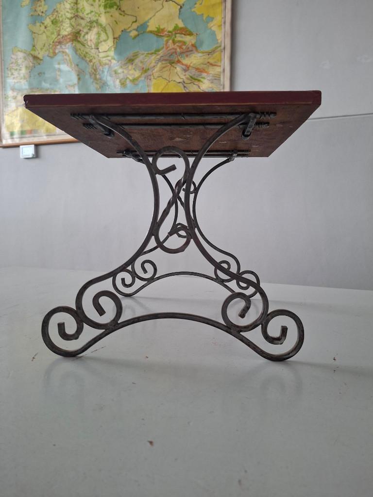 vintage bijzettafel, plantentafel brocante smeedijzer hout, Antiek en Kunst, Ophalen of Verzenden